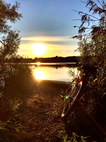 sunset lake water bike ride trail iphoneography