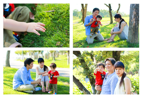 家族写真　公園　屋外　子供写真　誕生日記念　モリコロパーク　愛知県長久手市