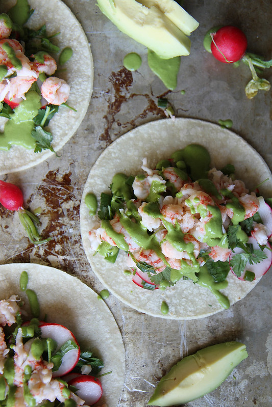 Lobster Tacos with Green Onion Sauce