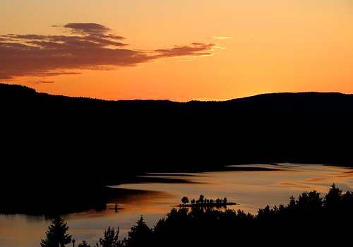 sunset lake water oslo norway forest evening eveningsky maridalen maridalsvannet
