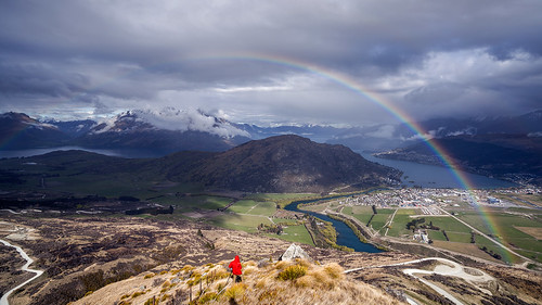 light newzealand clouds rainbow queenstown remarkables