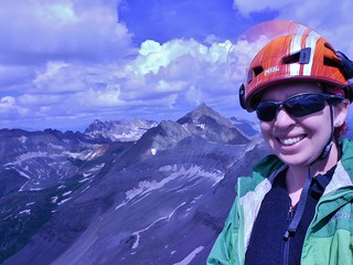 Clare and Mt. Sneffels from Summit of Teakettle