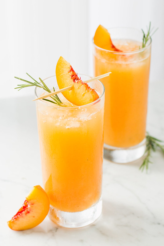 Grilled Peach & Rosemary Prosecco