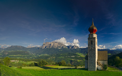 italy panorama alps church landscape dolomites südtirol
