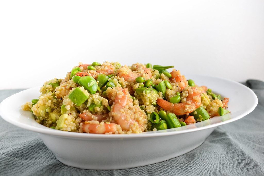 shrimp, pea, and avocado quinoa salad | things i made today