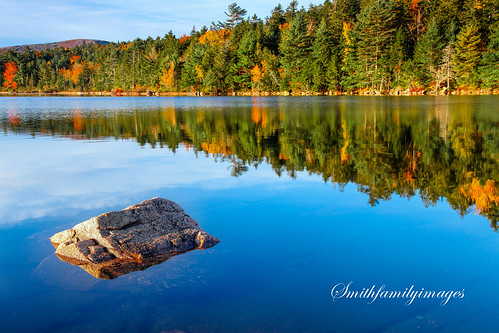 autumn lake reflection fall nationalpark maine acadia