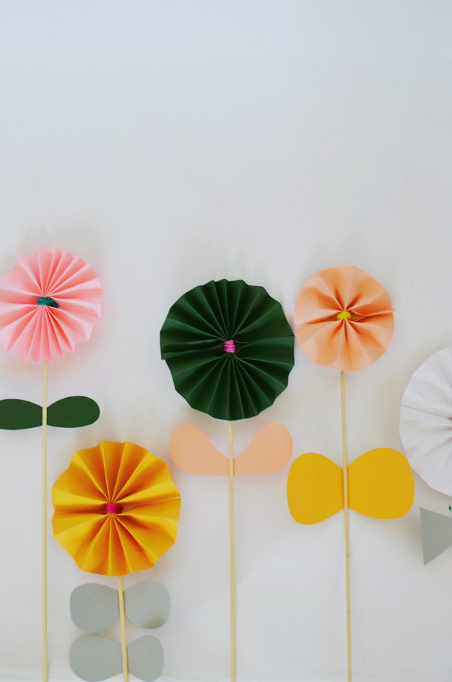 accordion-fold paper flowers