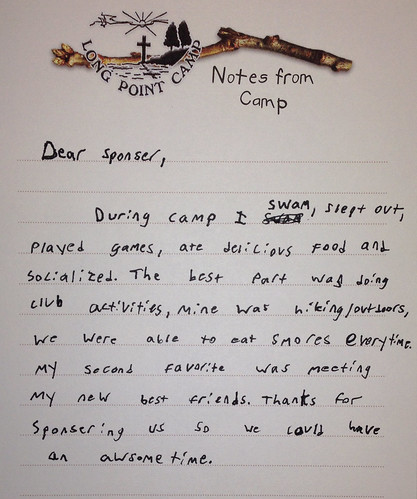 Letters from Long Point Camp 2014