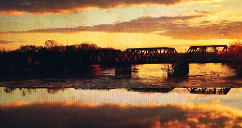 bridge columbus sunset ohio water photoshop river unitedstates artistic railway 5photosaday sonyslt