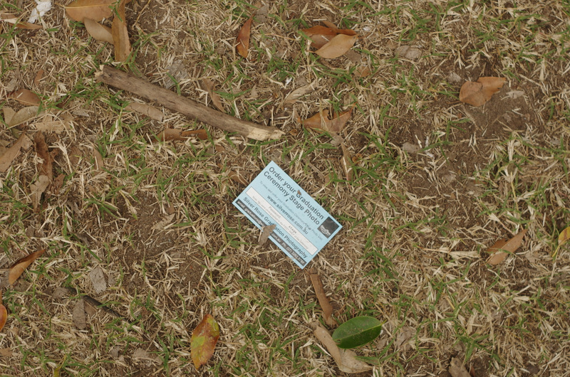 From the series "Congratulations UQ Graduates...but please take your rubbish away too."