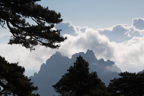 trees mountain france beauty silhouette clouds canon landscape island view hiking corse corsica bavella