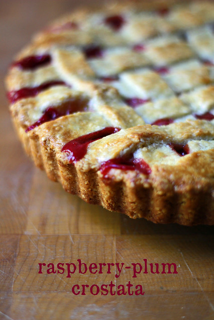 raspberry-plum crostata