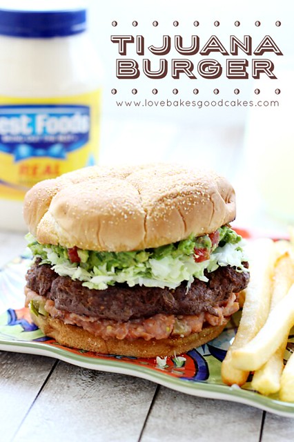 Take your taste buds South of the border with this Tijuana Burger! #burgervention #beef #grilling