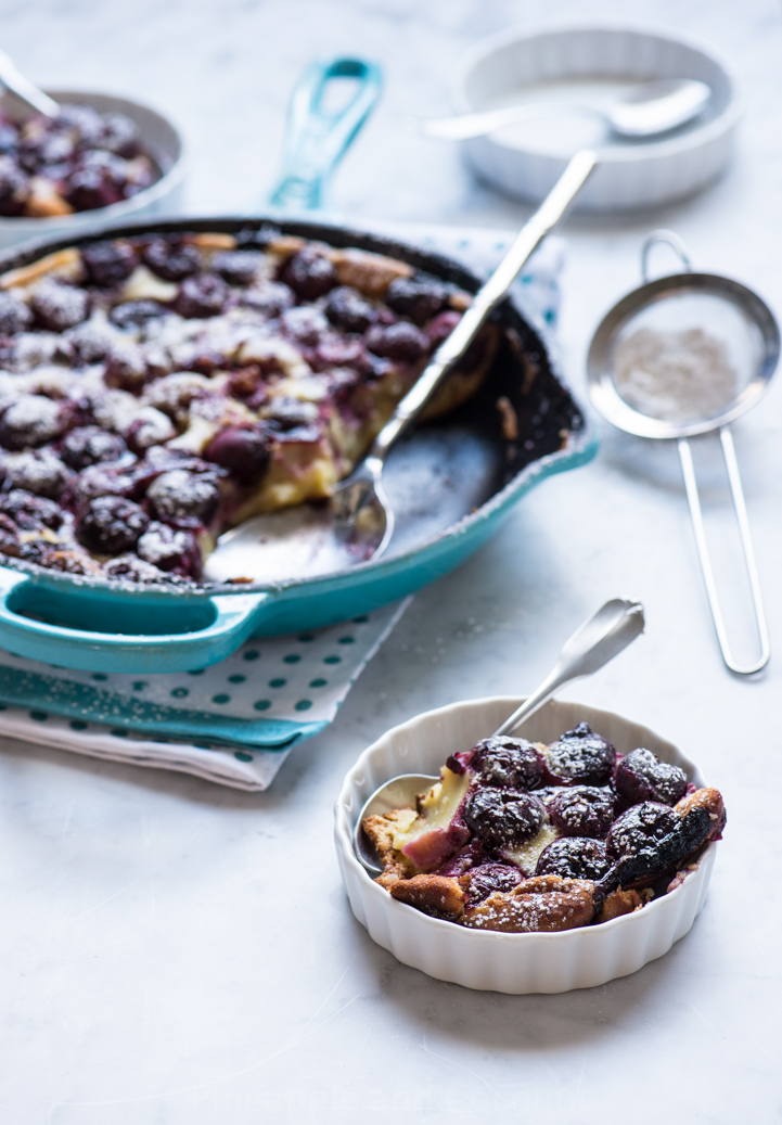 Boozy Cherry Clafoutis for Bastille Day www.pineappleandcoconut.com #HolidayFoodParty