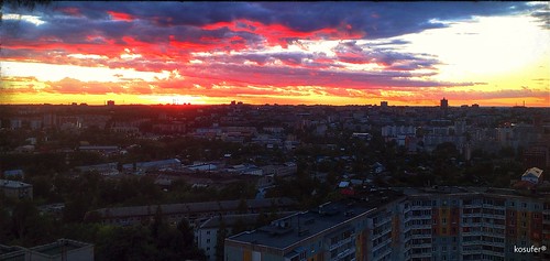 sunset colors beautiful town great kirov
