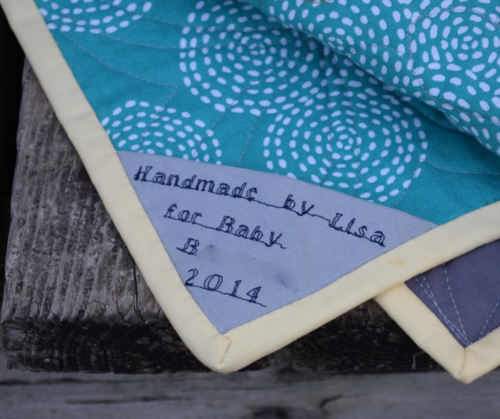 label for Pinwheels quilt