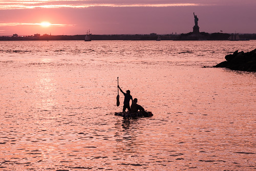 sunset water silhouette brooklyn escape adventure raft statueofliberty redhook nikond600 louisvalentinojrpark twittertuesday