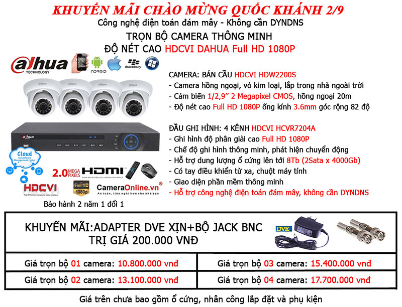 Camera an ninh FullHD, HD 720P, 960H, 800TVL KM giá siêu rẻ giảm từ 20% ~ 50% . - 9