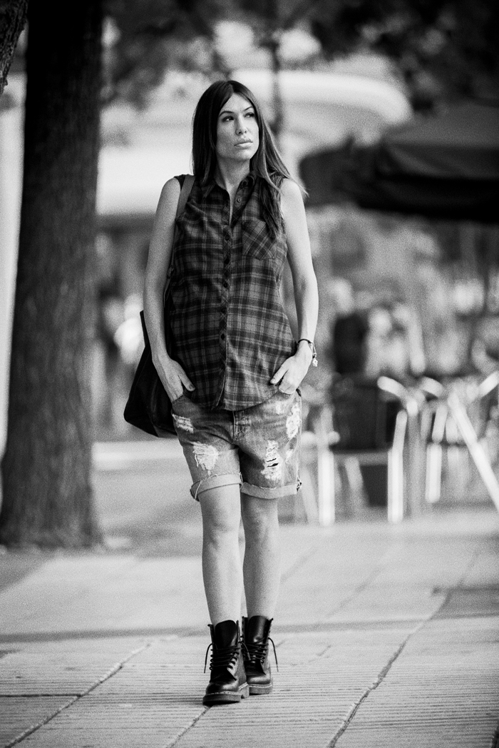 street style barbara crespo punk style C&A shirt plaid doc martens boots fashion blogger outfit blog de moda