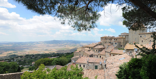 world travel italy panorama tree nature clouds buildings landscapes ancient europe village view sightseeing volterra hills tuscany worldtrekker landscapesofvillagesandfields