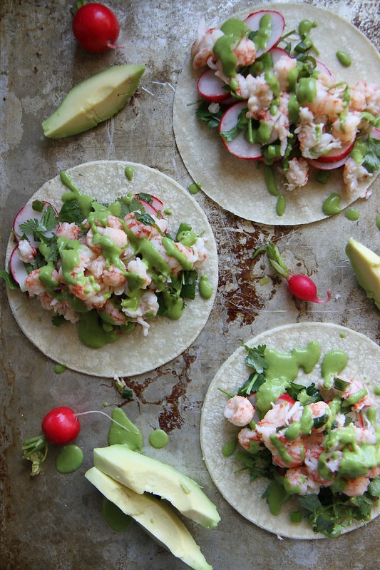 Lobster Tacos with Green Onion Sauce