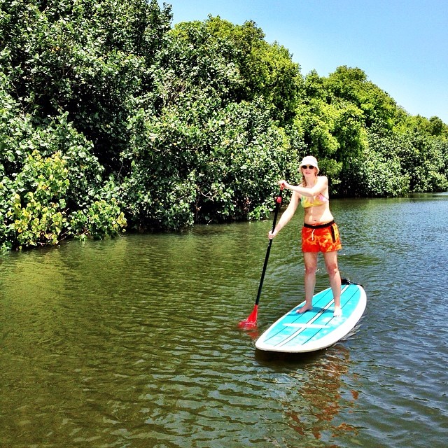 My first time on a paddle board. When the wind died down, it was a lot of fun!