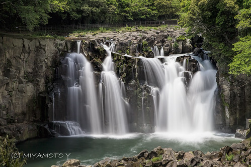 water rock japan river waterfall kyushu miyazakipref