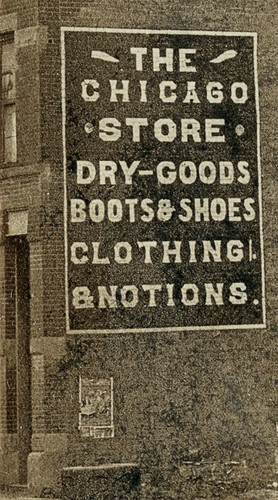 people usa signs man men history sepia buildings advertising clothing shoes mail general postoffice hats indiana streetscene pedestrians storefronts mills cayuga banks businesses departmentstores realphoto vermillioncounty hoosierrecollections