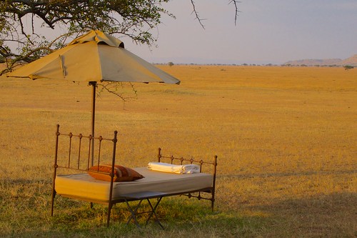 africa sunset umbrella tanzania bed safari siesta