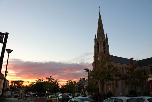 sunset sky cloud church