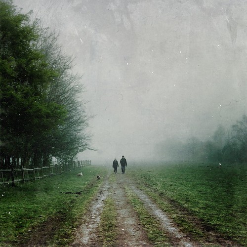 street people mist green texture dogs wet grass misty fog walking landscape track mud candid foggy lincoln figures muddy damp dogwalking blend iphone leadinglines walkingdogs textureblend iphoneography snapseed mextures procamera7