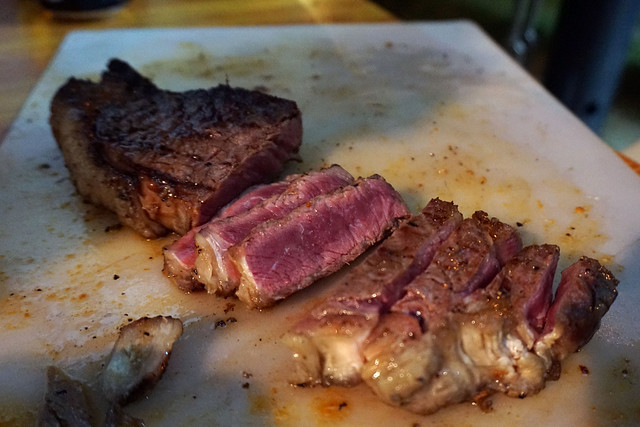 Perfect medium rare grilled steak