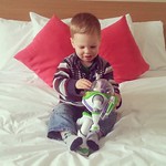 George with his new friend, Buzz Lightyear :-)