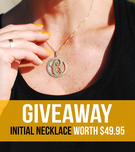 oNecklace initial necklace giveaway