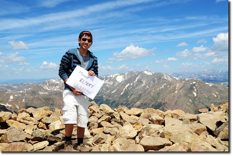 Matthew on the summit of Mt. Elbert