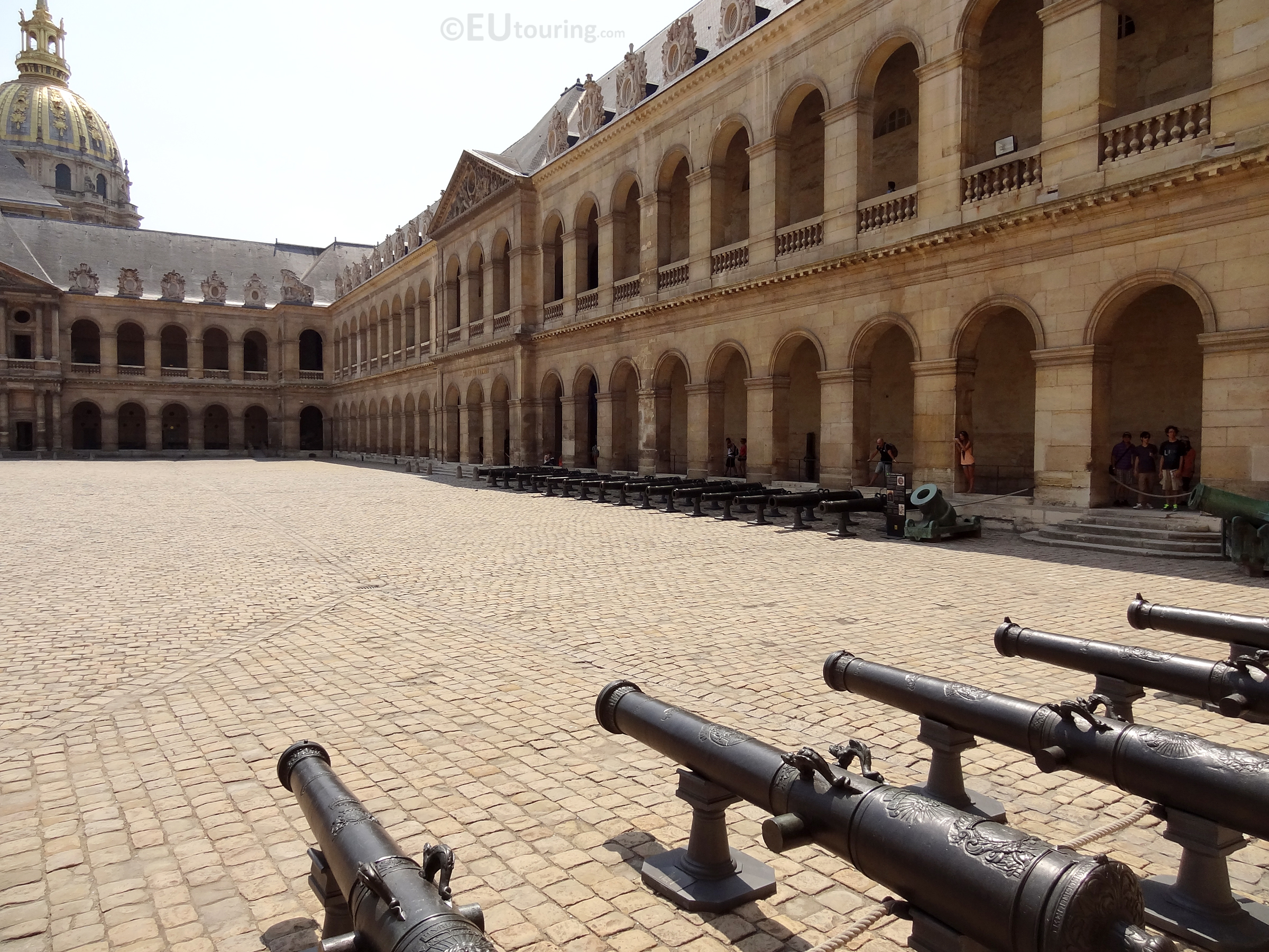 Various cannons within the courtyard