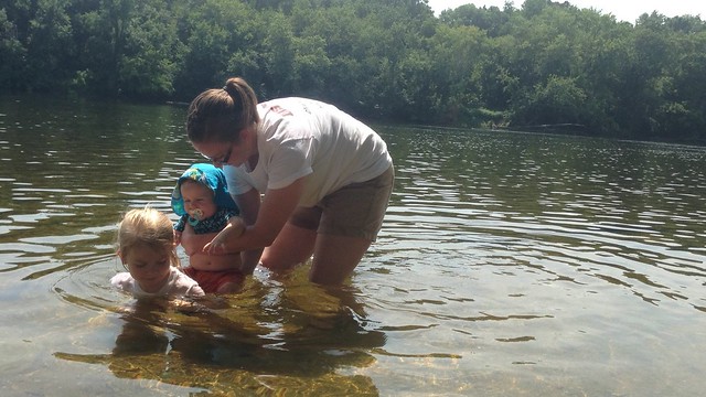Yes, clothes and all in the river! It was a hot day at James River State Park