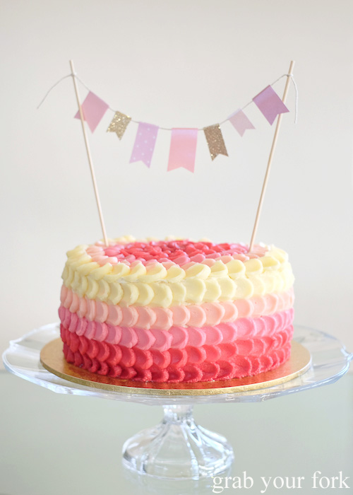 Lychee jasmine pink ombre cake