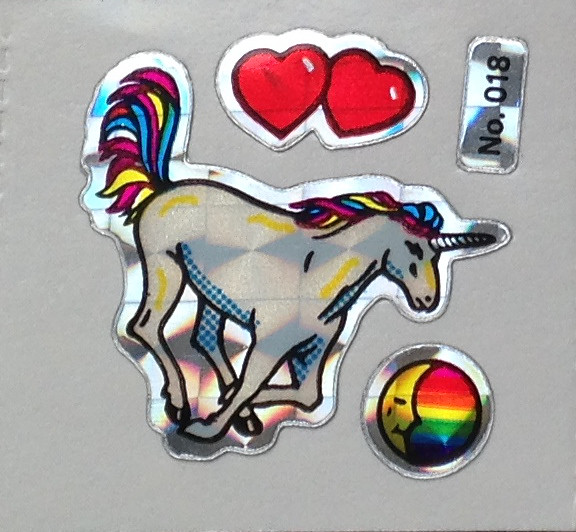 Vintage Unicorn Stickers Close-up