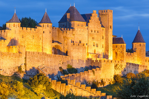 longexposure france castle heritage monument architecture night citadel unesco bluehour chateau nuit carcassonne languedoc goldenhour cathares canoneos5dmarkiii
