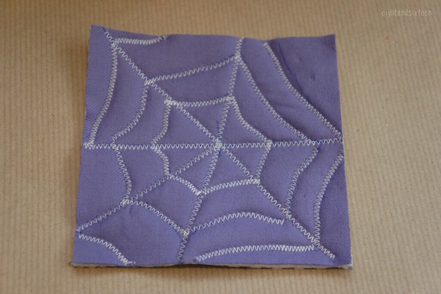 cobweb coasters diy halloween crafts sewing quilting spiderweb