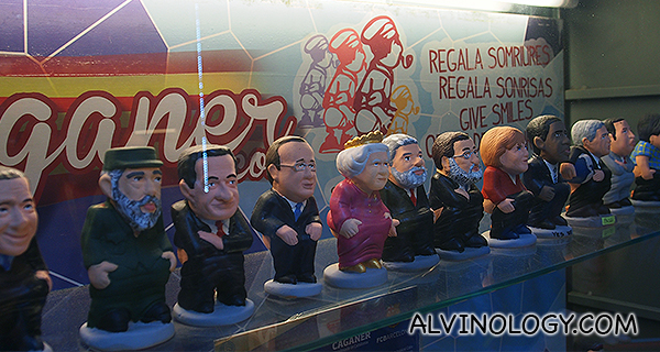 World leaders Caganers - apparently, Spanish people buy and display these in their houses for good luck