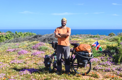 Cycling in the flowers of the Western Cape province, South Africa