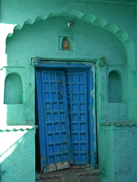 Door in Beautiful Blue Bundi, India