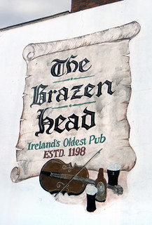 The Brazen Head Pub sign, the oldest pub in Dublin, Ireland