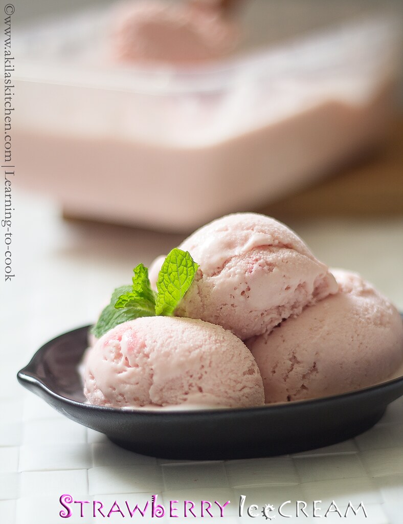 eggless strawberry ice cream