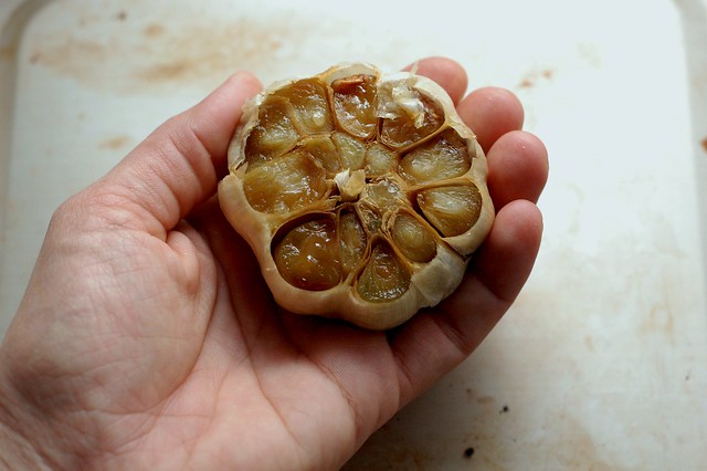 A head of roasted garlic by Eve Fox, the Garden of Eating, copyright 2014