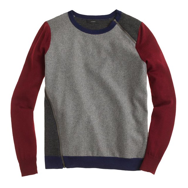 Asymmetrical Colorblock Zip Sweater – J Crew | Covet & Want