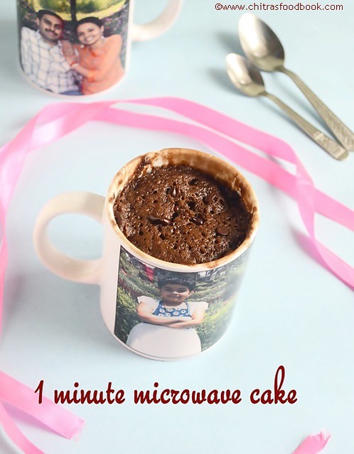 Eggless chocolate cake in microwave