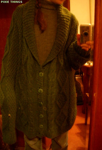 02-Cardigan from second hand store-before unravelling